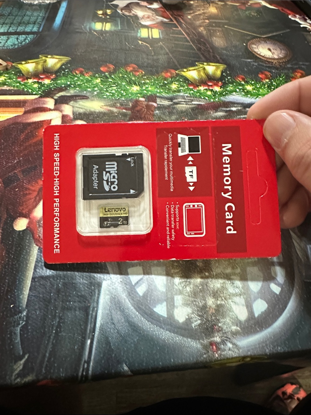 Lenovo Red MicroSD Memory Card with SD Adapter